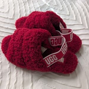 UGG Red Plush Slippers